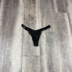 VS Black Black Lace Thong